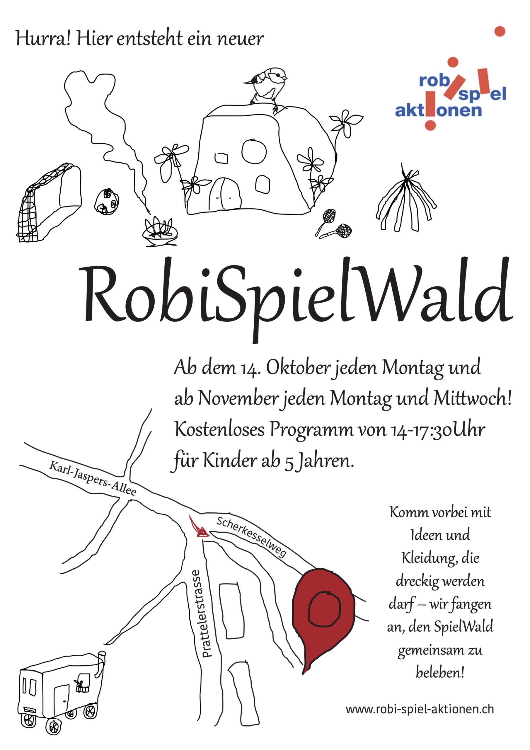 RobiSpielWald, montags/mittwochs 14-17.30h