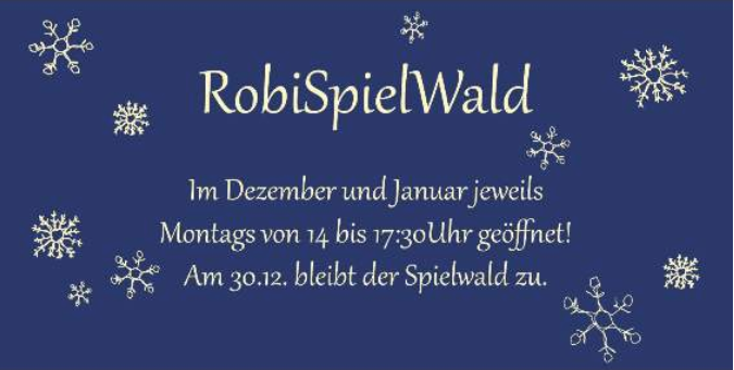 RobiSpielWald, montags 14-17.30h